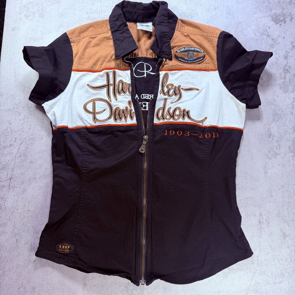 Harley-Davidson 110th Anniversary Zip Shirt Women’s M 2013
